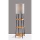 Rowland Floor Lamp With Shelves, USB and Charging Pad image number 1