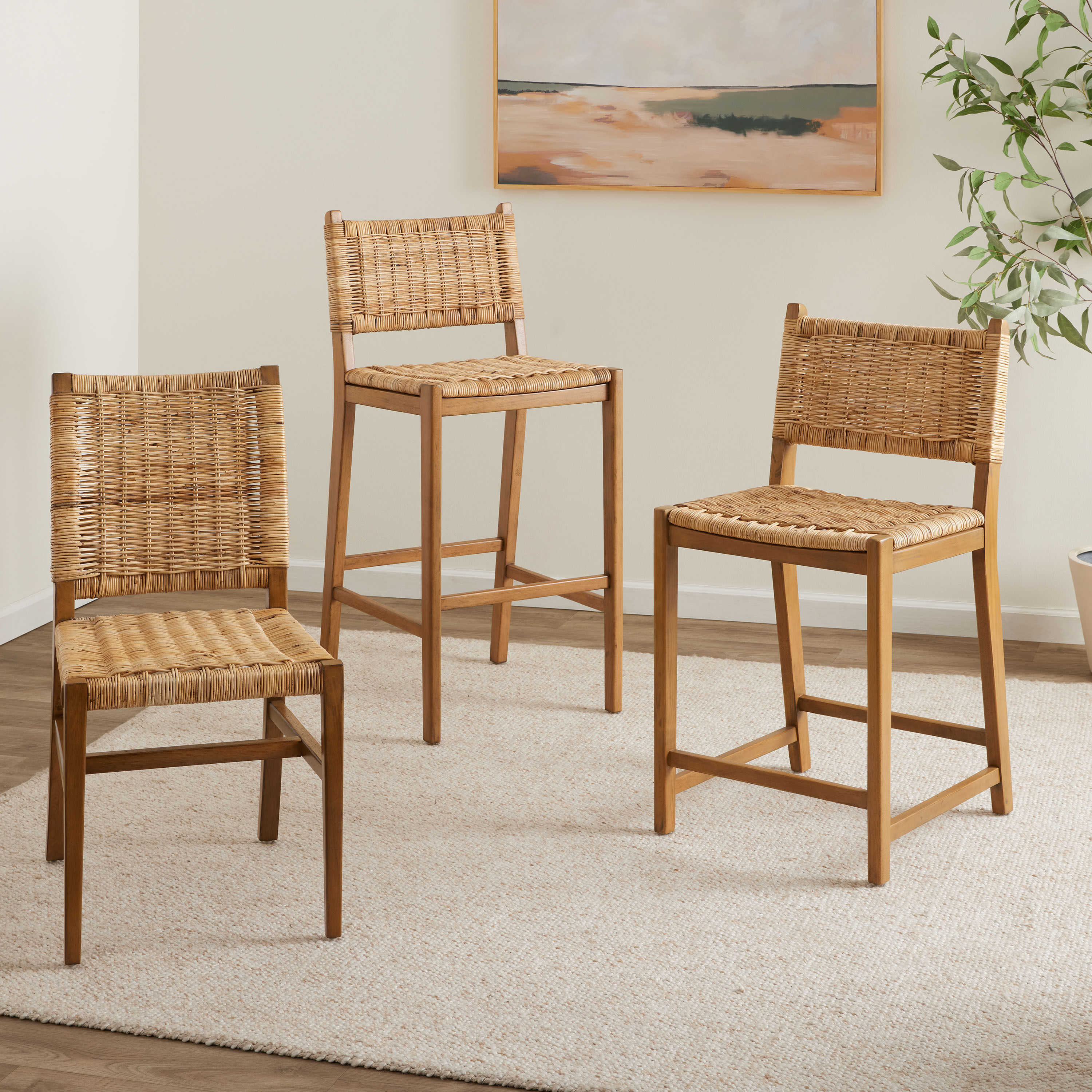 Amolea Wood and Rattan Barstool World Market