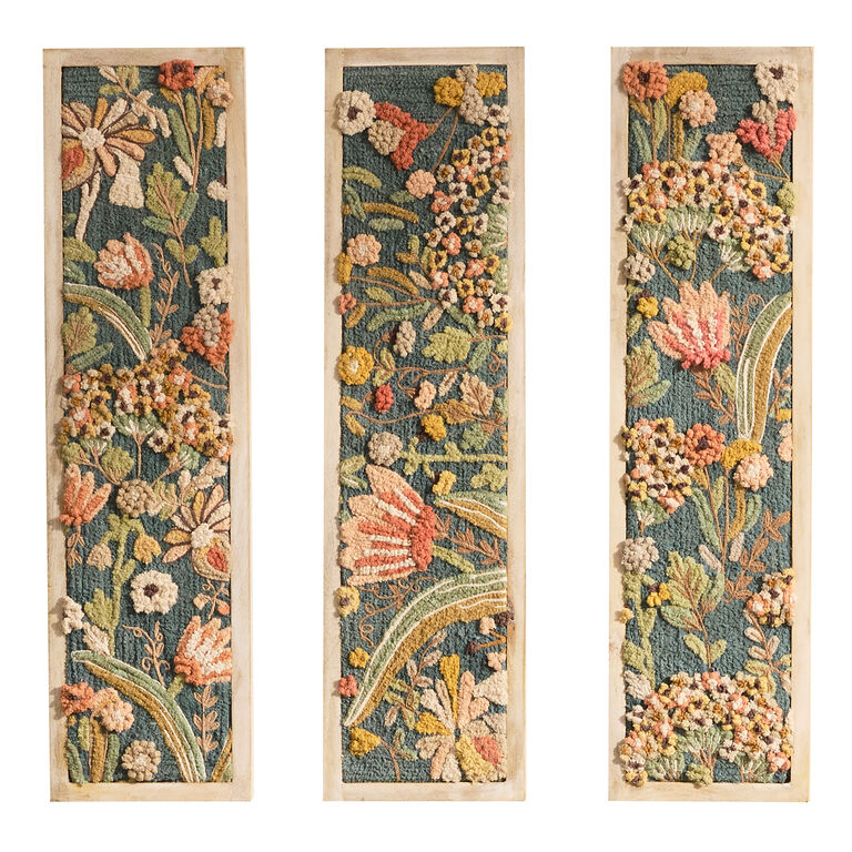 Multicolor Embroidered Cotton Framed Wall Art Collection image number 2