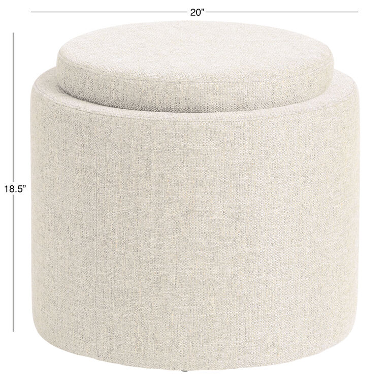 Thompkins Round Basketweave Upholstered Storage Ottoman image number 5