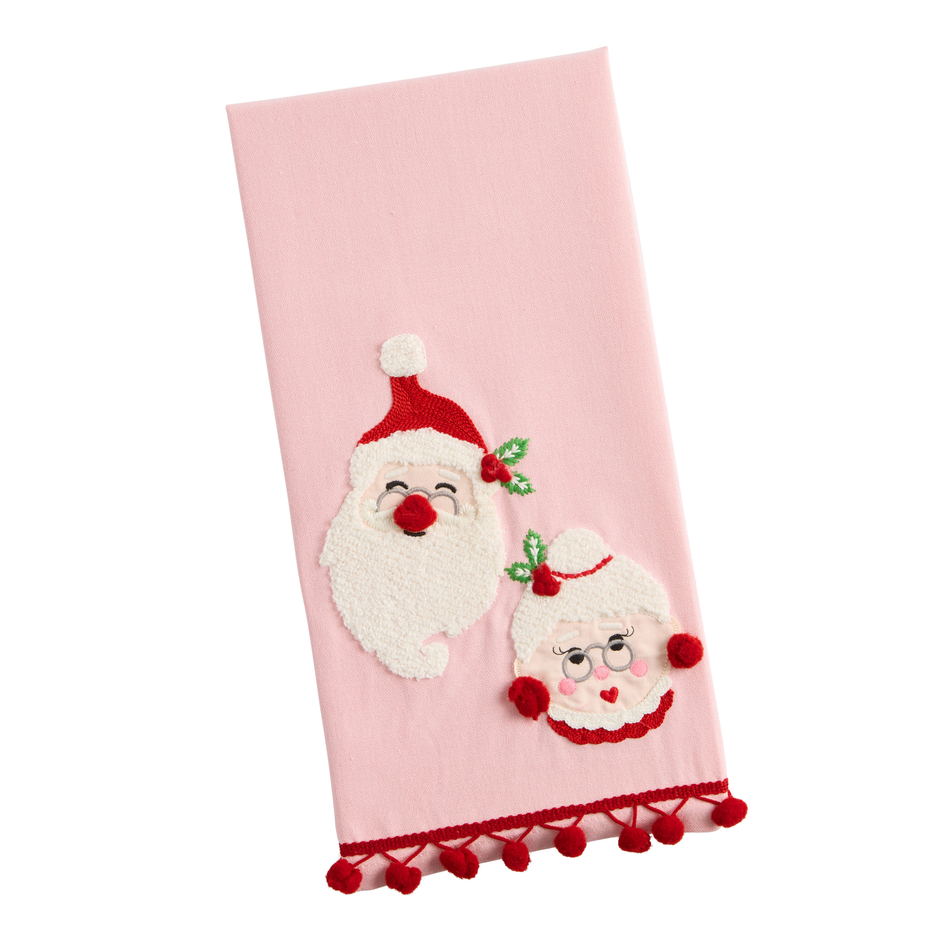Pink Santa and Mrs. Claus Kitchen Towel World Market