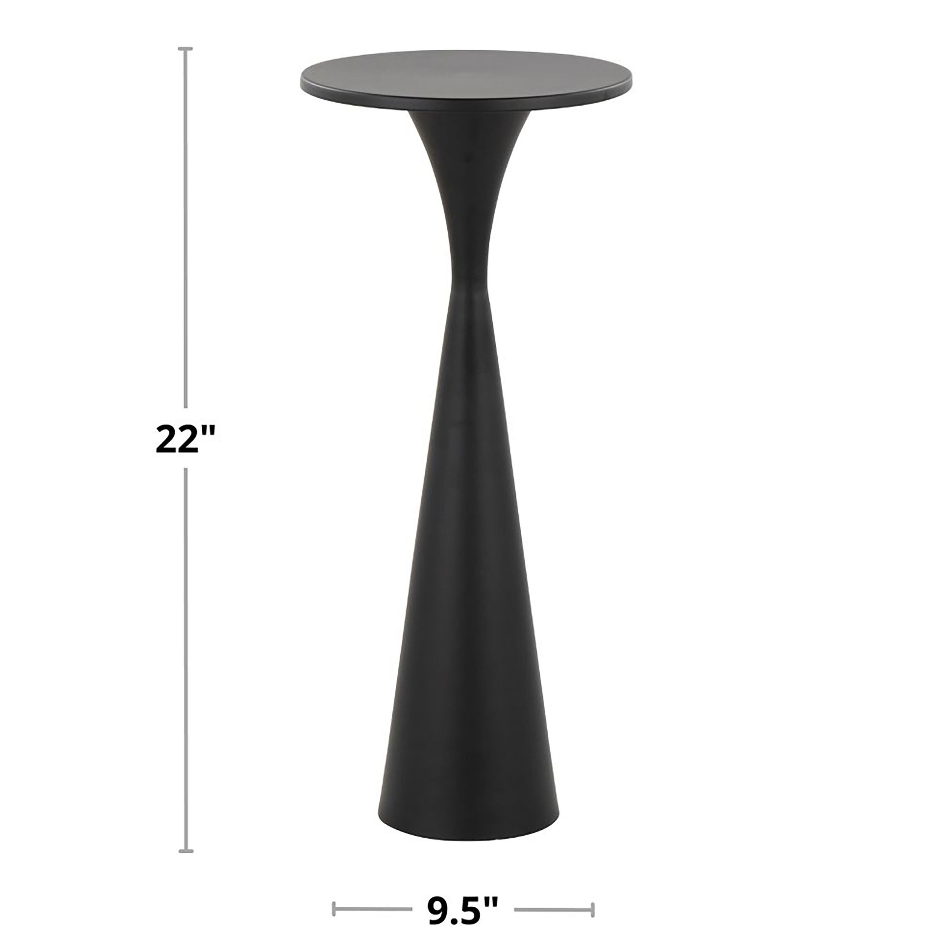 Hutton Round Metal Hourglass Pedestal End Table image number 6