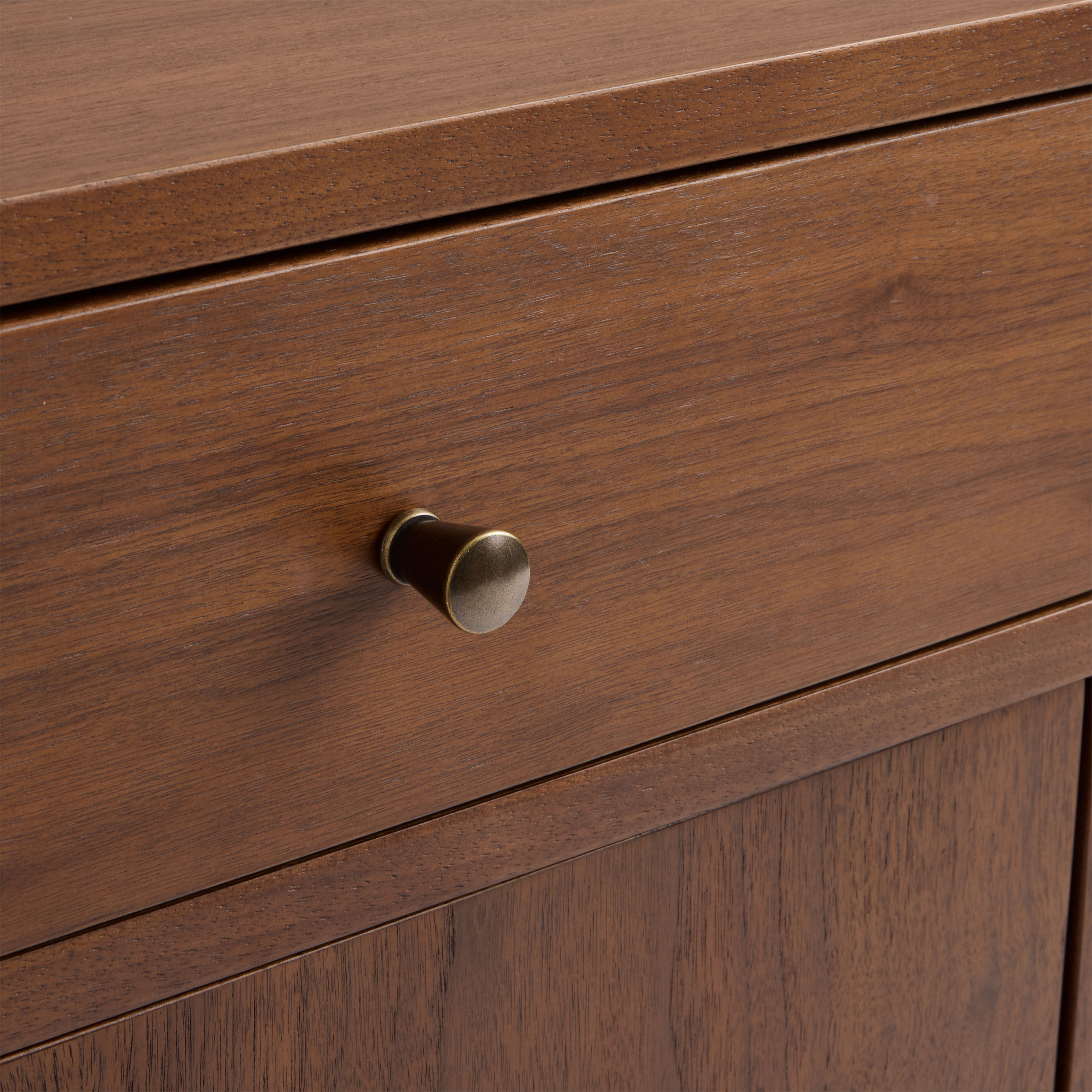 Wyatt Walnut A Frame Mid Century Entryway Storage Cabinet image number 4