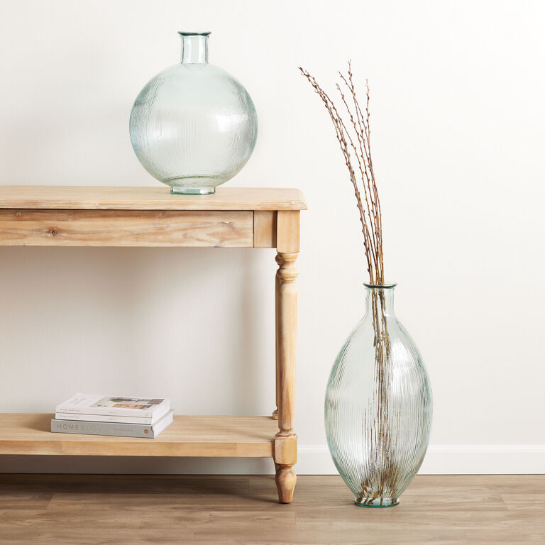 Ribbed Recycled Glass Vase