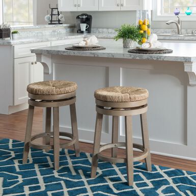 Claudia Natural Seagrass and Wood Swivel Counter Stool Claudia Natural Seagrass and Wood Swivel Counter Stool