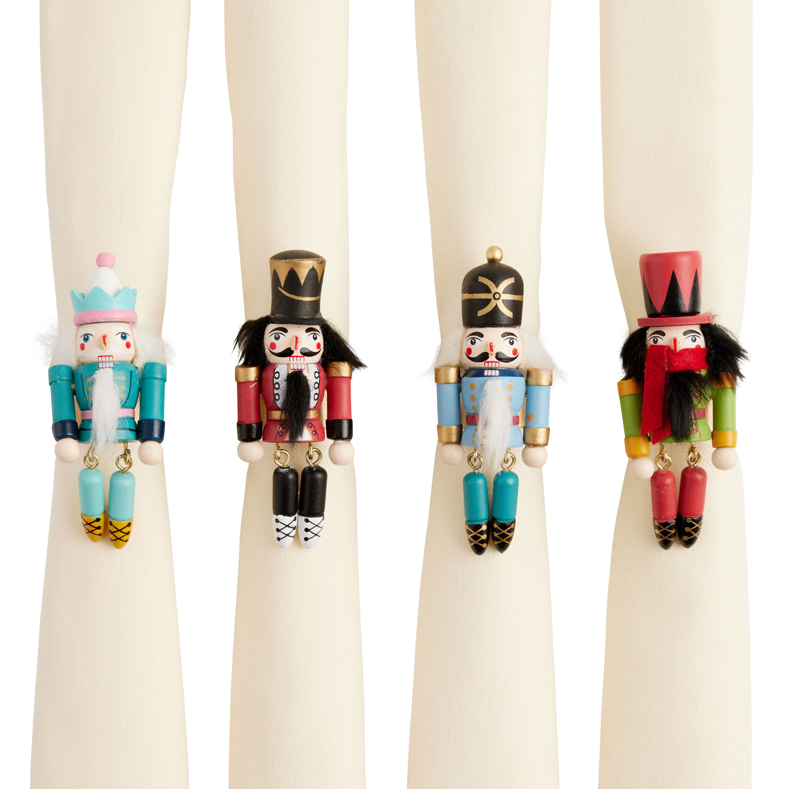 Watercolor Holiday Nutcracker Napkin Rings 4 Pack World Market