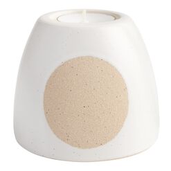 White And Natural Ceramic Modern Tealight Candle Holder