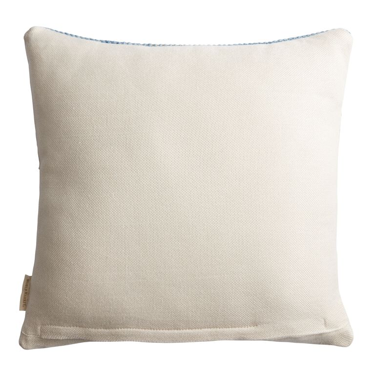 Blue and Ivory Geometric Indoor Outdoor Patio Throw Pillow by World Market