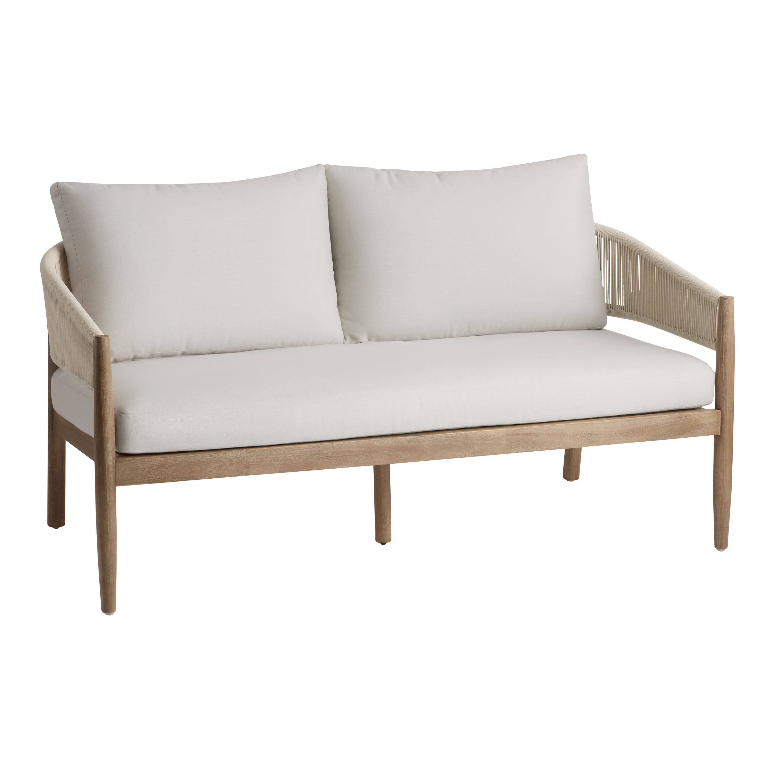 Cabrillo Acacia Wood And Rope Outdoor Loveseat World Market