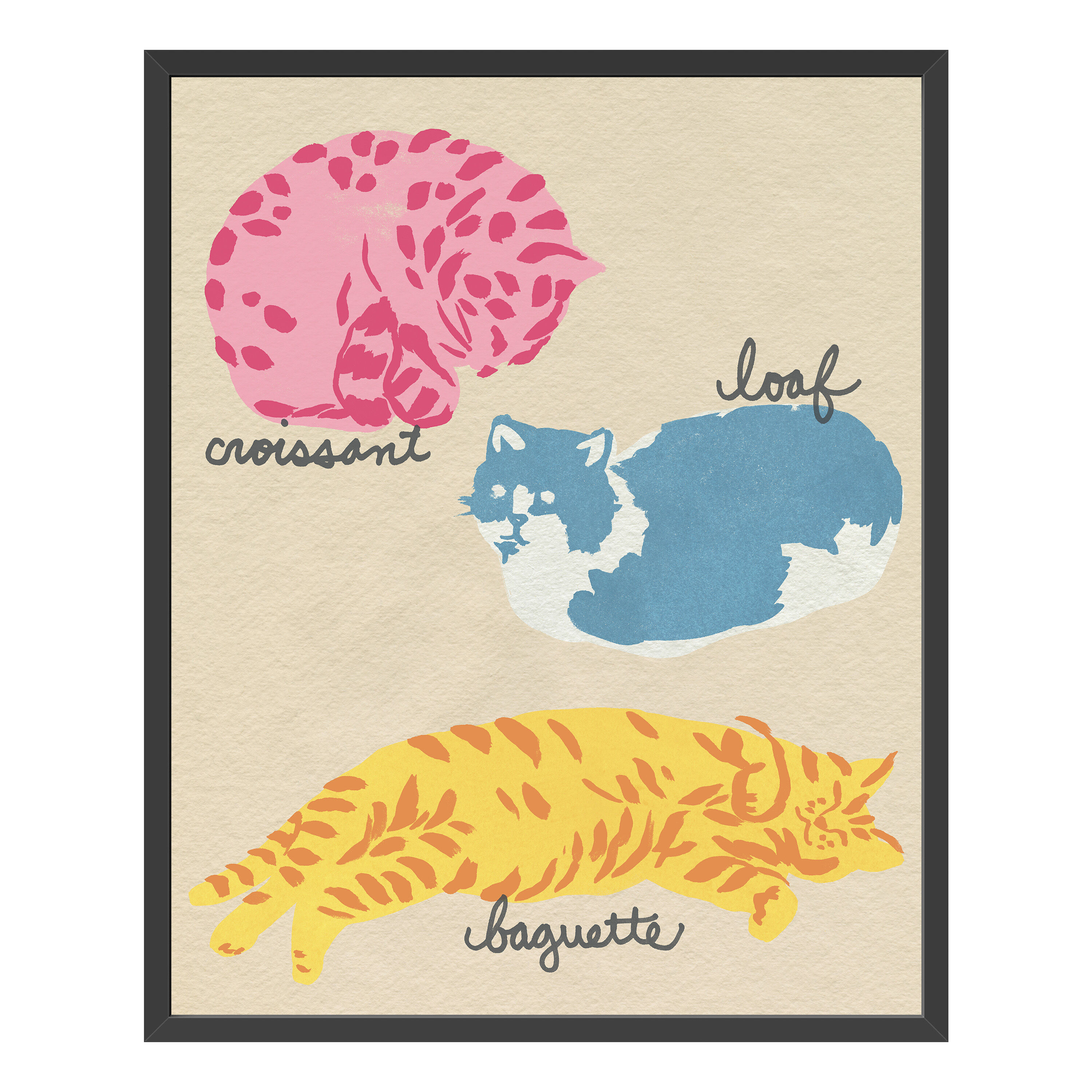 Important Cat Shapes II by June Erica Vess Framed Wall Art