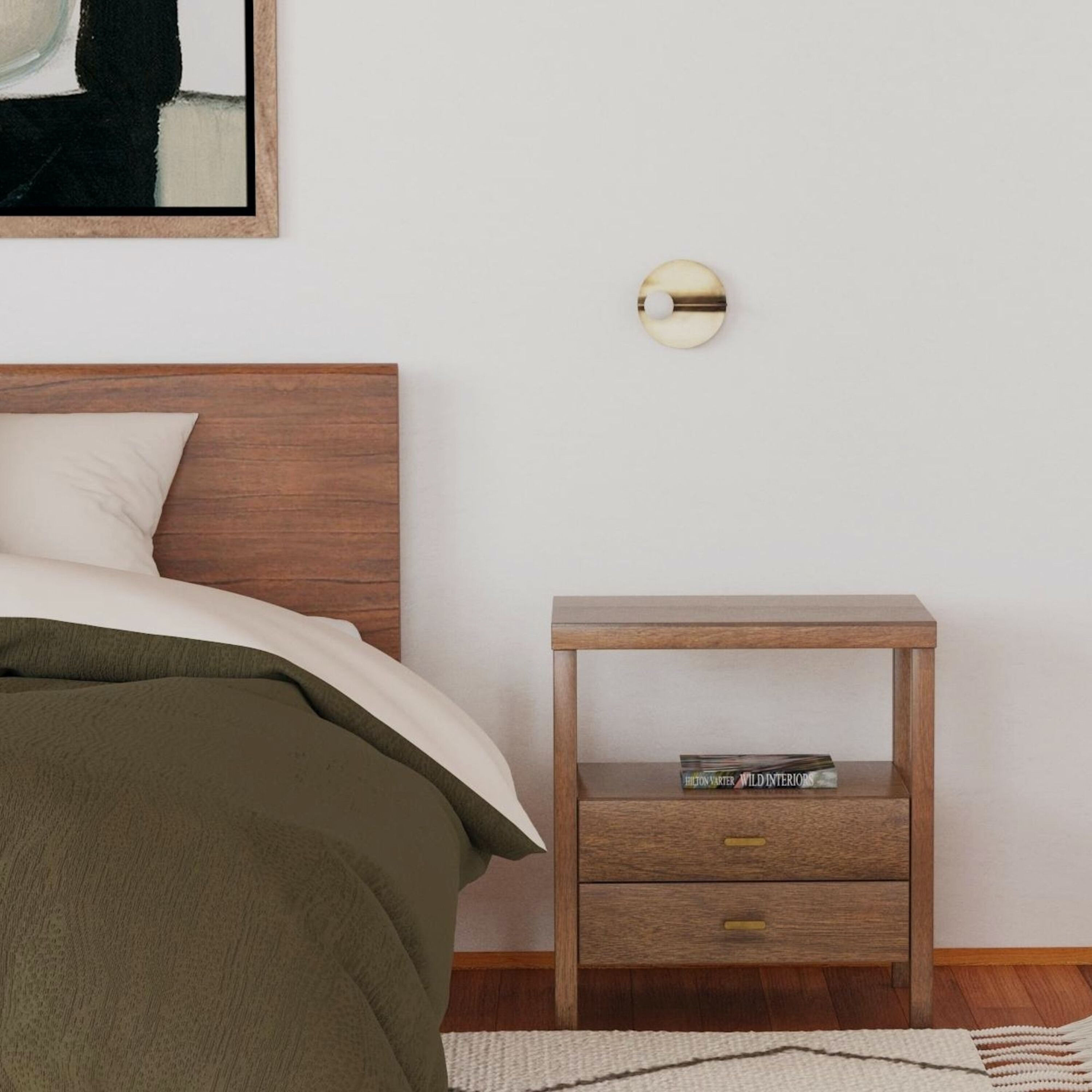 Goswell Wood Nightstand with Storage image number 1