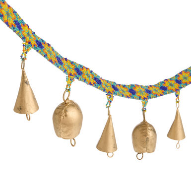 Gold Painted Iron Bell Beaded Garland Gold Painted Iron Bell Beaded Garland