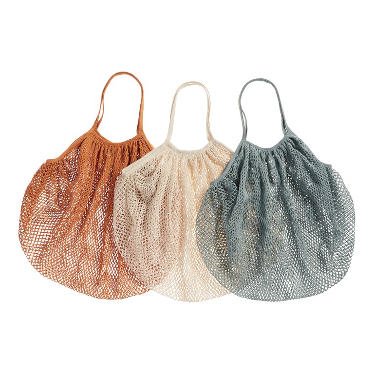 Cotton Fishnet Farmers Market Tote Bags Set of 3 - World Market