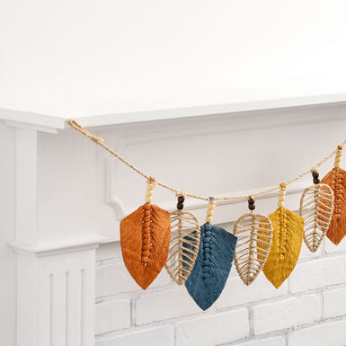 Wood and Fabric Fall Leaf Garland Wood and Fabric Fall Leaf Garland