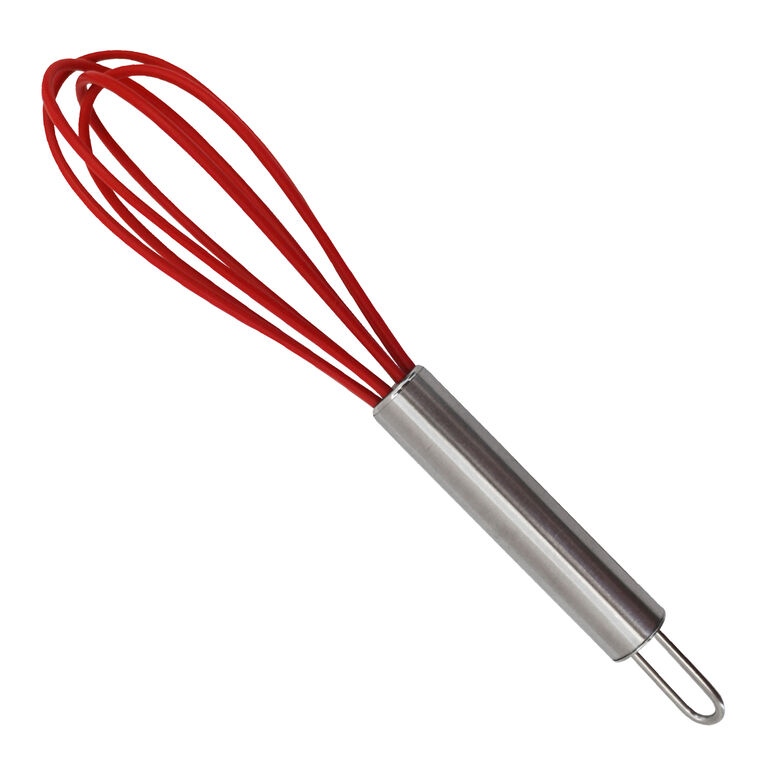 Mini Red Silicone and Stainless Steel Whisk Set of 2 - World Market