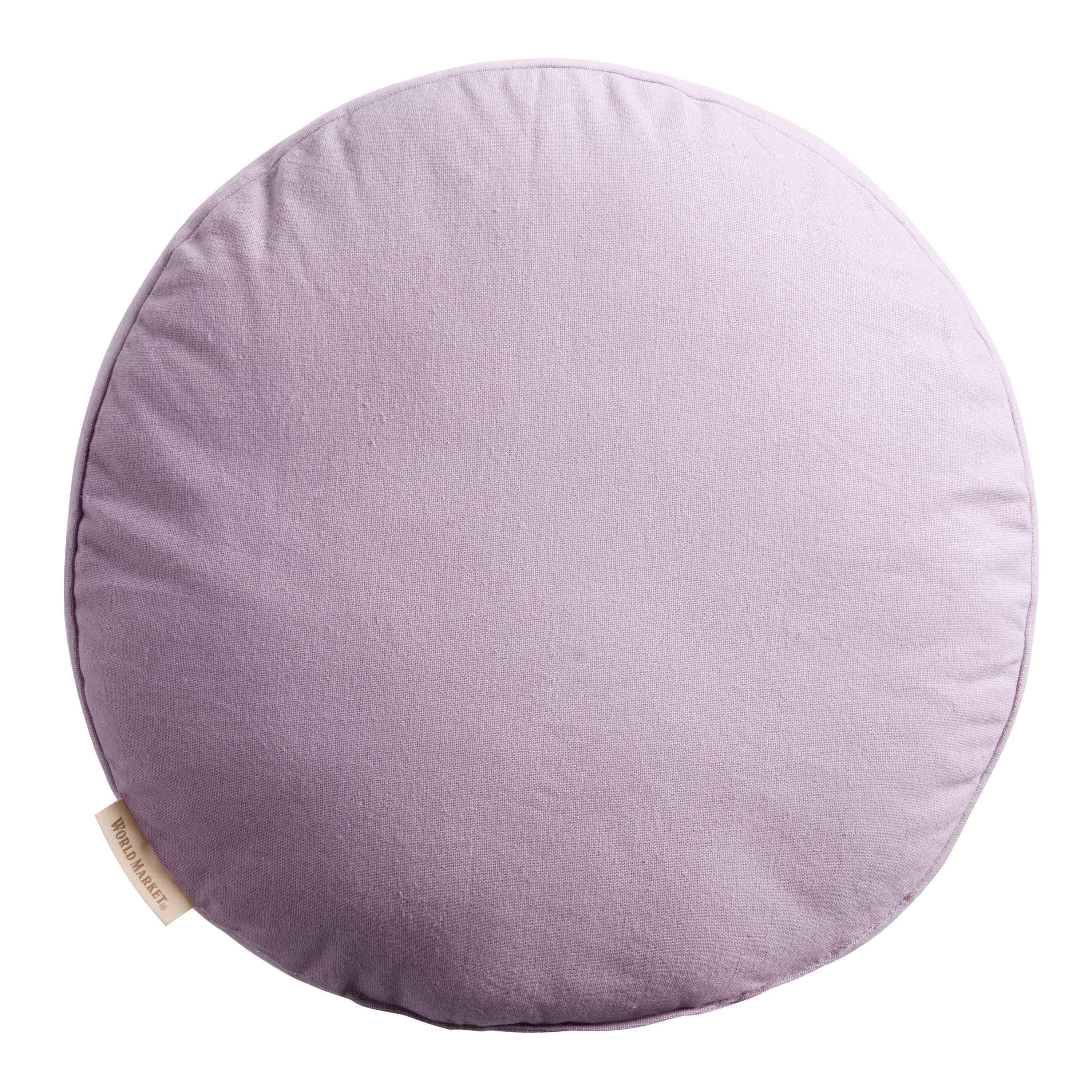Round Lavender Velvet Flowers Embroidered Throw Pillow image number 2