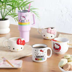 Hello Kitty Pink Stars Double Wall Cup With Straw