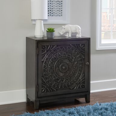 Lindsay Small Carved Wood Medallion Storage Cabinet Lindsay Small Carved Wood Medallion Storage Cabinet