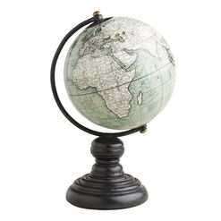 Gray Globe With Wood Stand