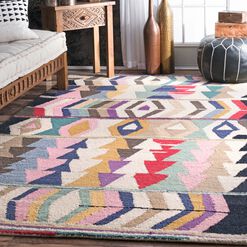 Kenzi Multicolor Abstract Wool Area Rug