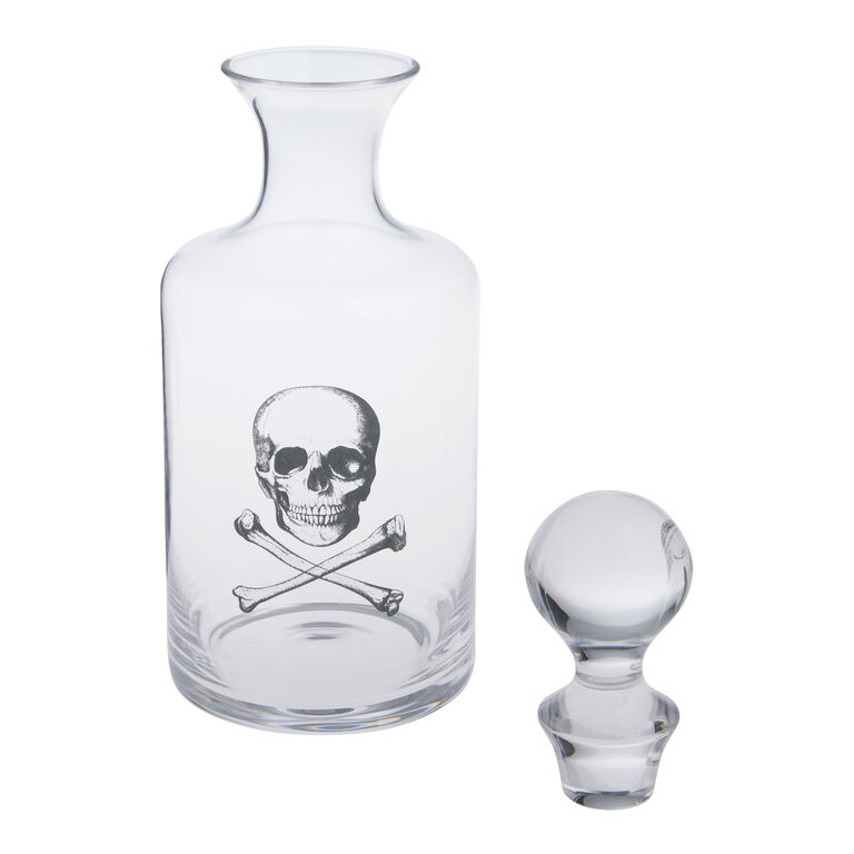 WHAT ON EARTH Aerating Human Skull Decanter and Drinking Glasses Set -  Rotating Clear Glass Globe Includes 2 Matching Cups - Bed Bath & Beyond -  29603089