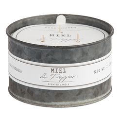 Miel & Pepper Antique Oil Tin 3 Wick Scented Candle