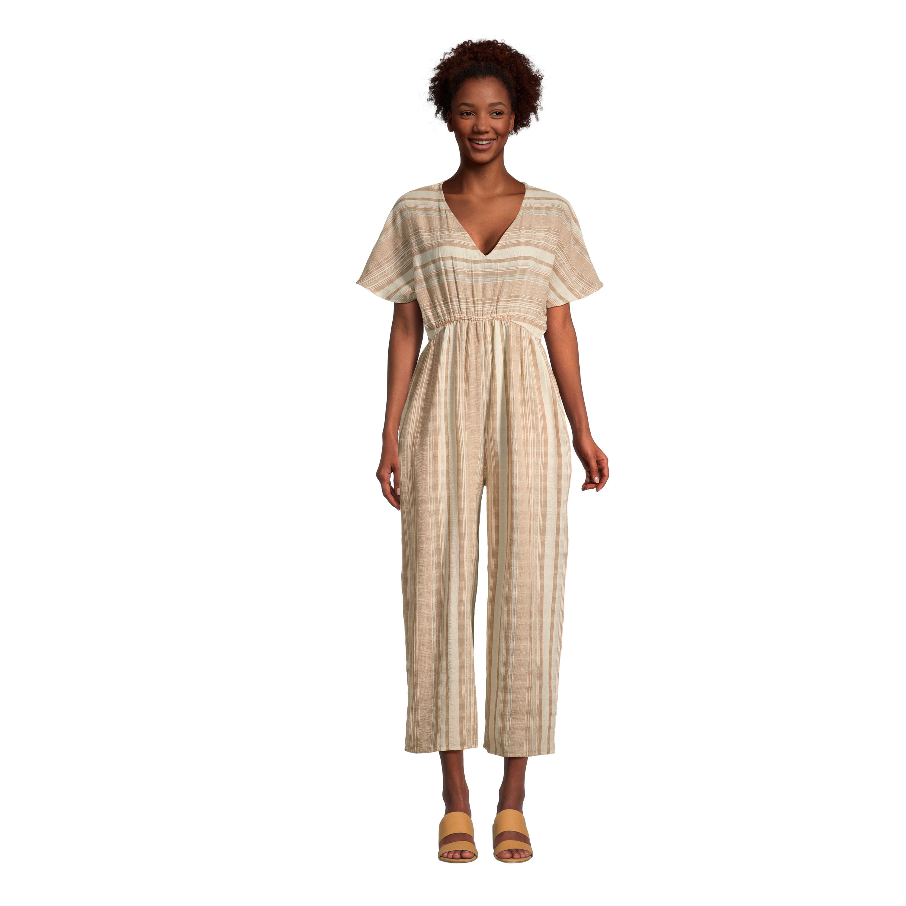 Misha Ivory And Terracotta Stripe Jumpsuit With Pockets World Market