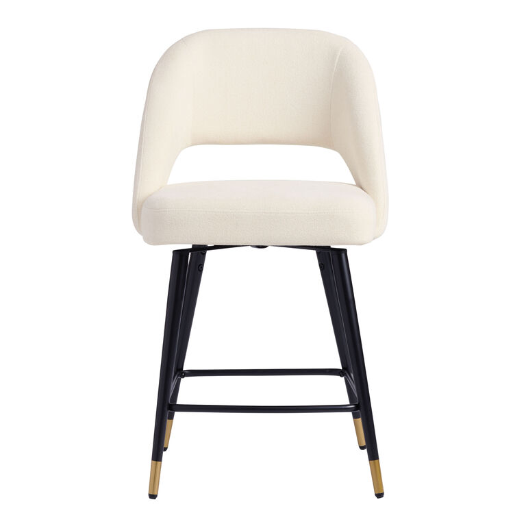 Donelly Cutout Back Upholstered Swivel Counter Stool Set of 2 image number 3