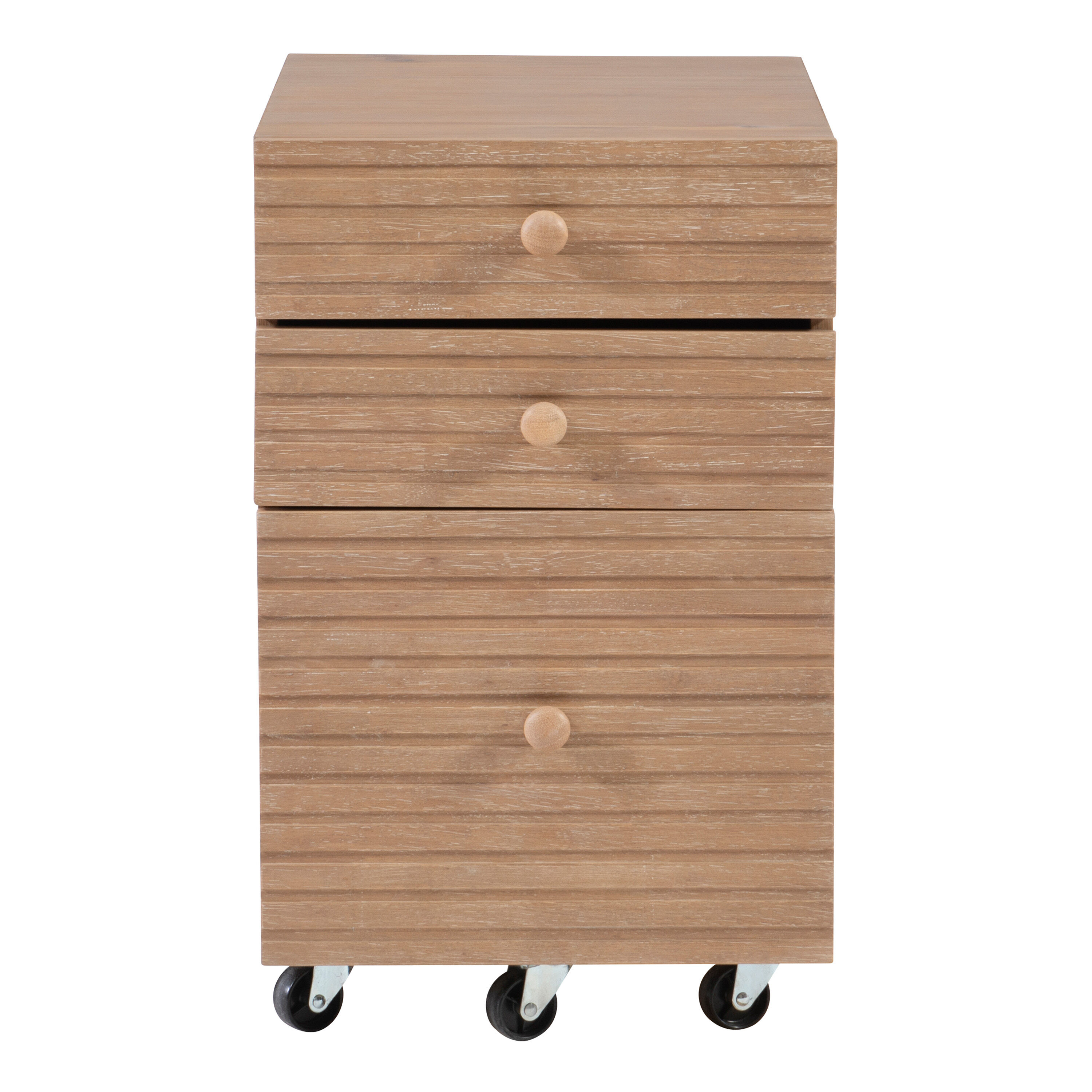 Saskia Wood Mid Century Rolling File Cabinet image number 2