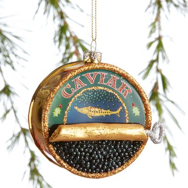 Glass Caviar Tin Ornament Glass Caviar Tin Ornament