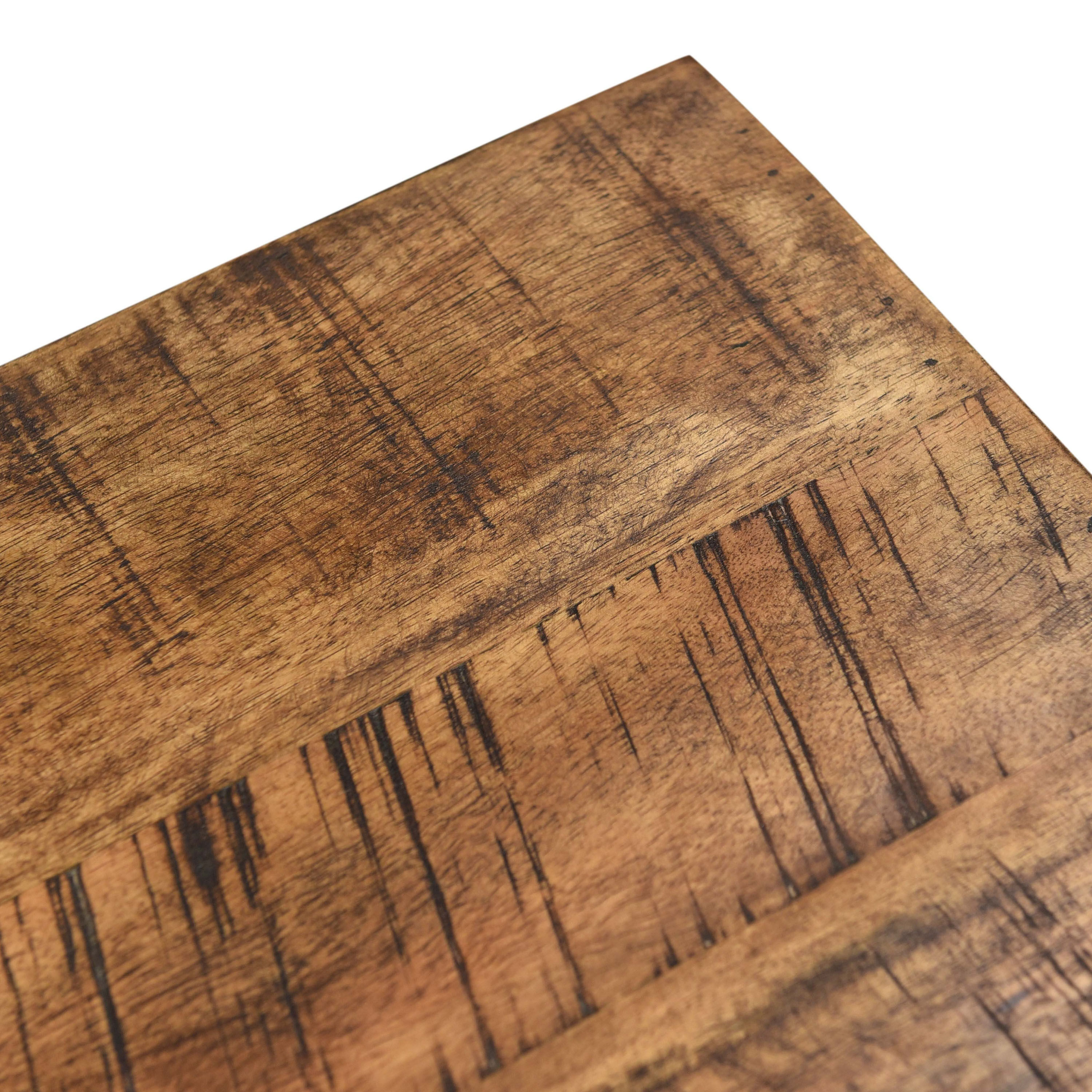 Lanark Natural Wood and Metal Side Table with Drawer image number 3