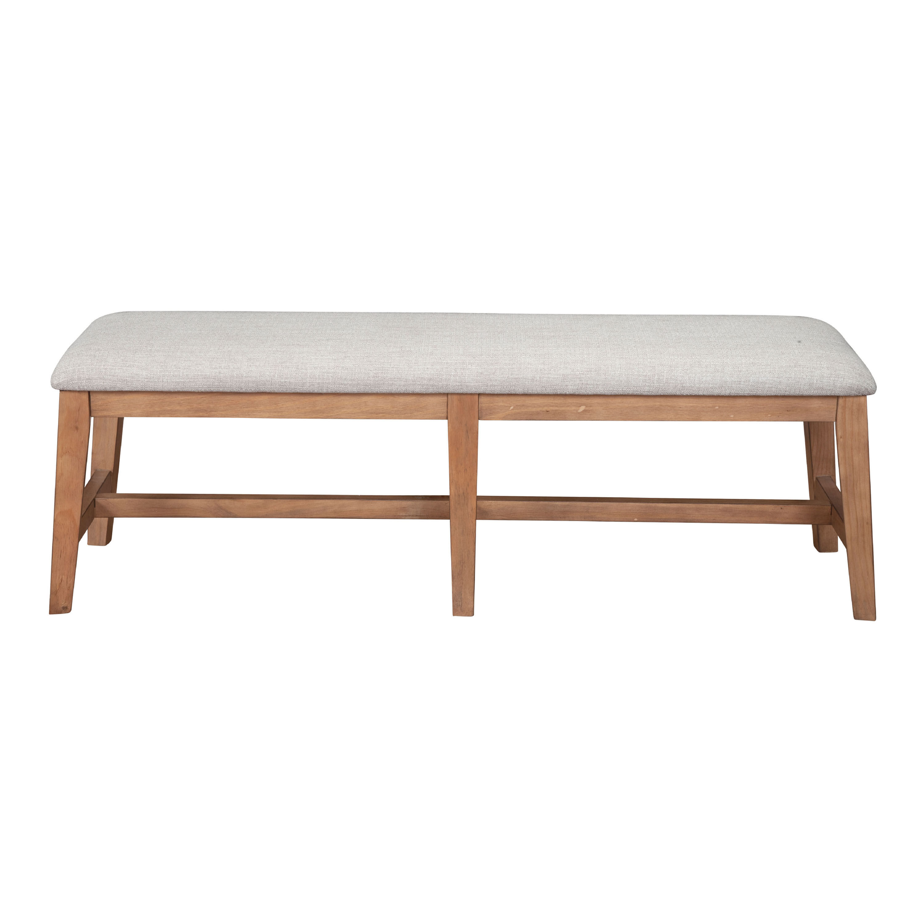 Brenden Natural Pine Upholstered Dining Bench image number 2