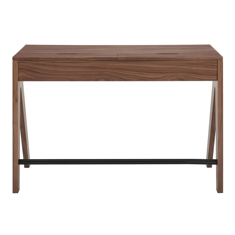Baker Walnut Brown Wood Desk with Drawers image number 5