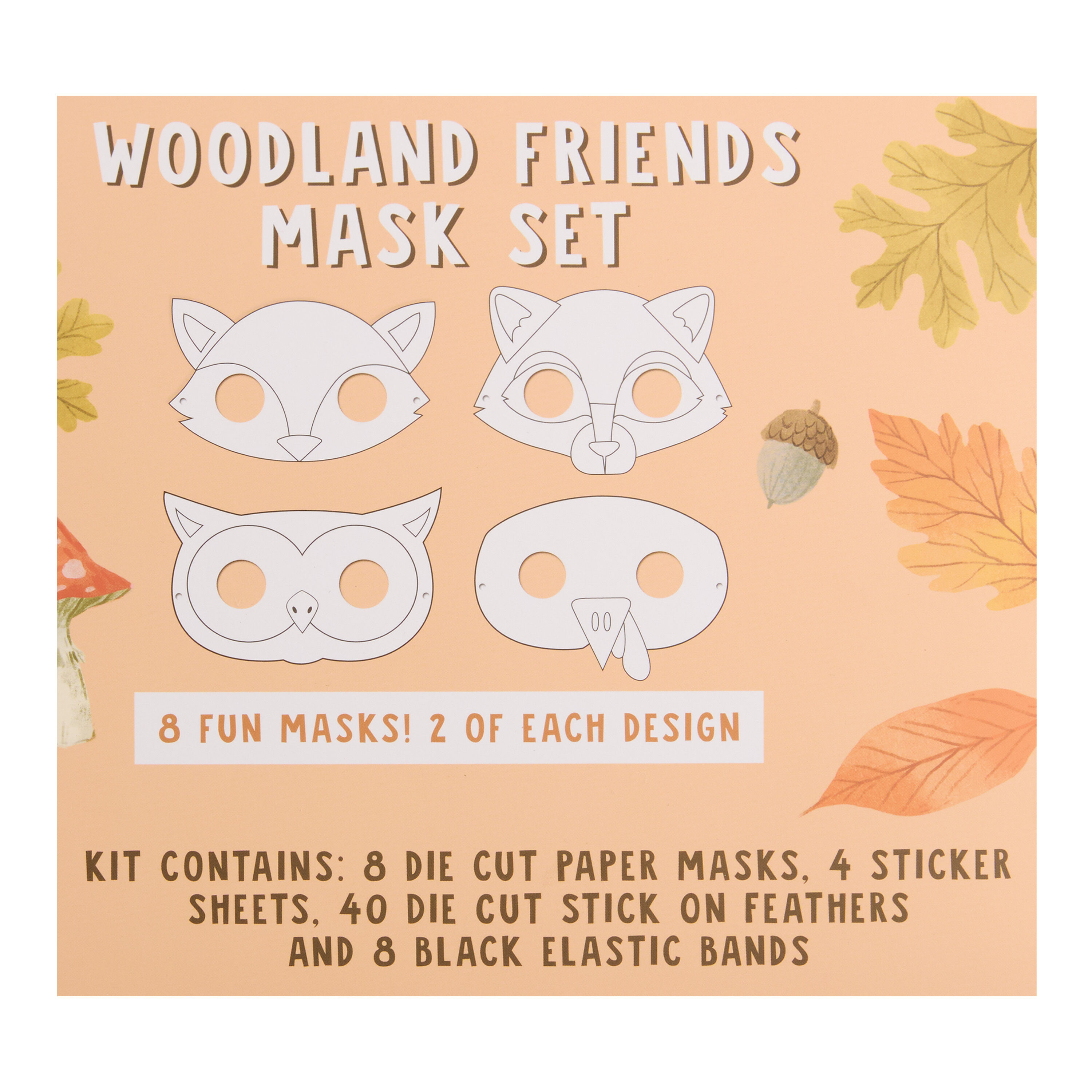 Fall Woodland Critters DIY Mask Kit 8 Pack image number 1