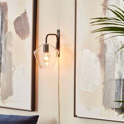 Piper Black Metal And Tapered Glass Wall Sconce