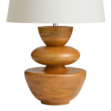 Natural Mango Wood Stacked Geo Table Lamp Base Natural Mango Wood Stacked Geo Table Lamp Base