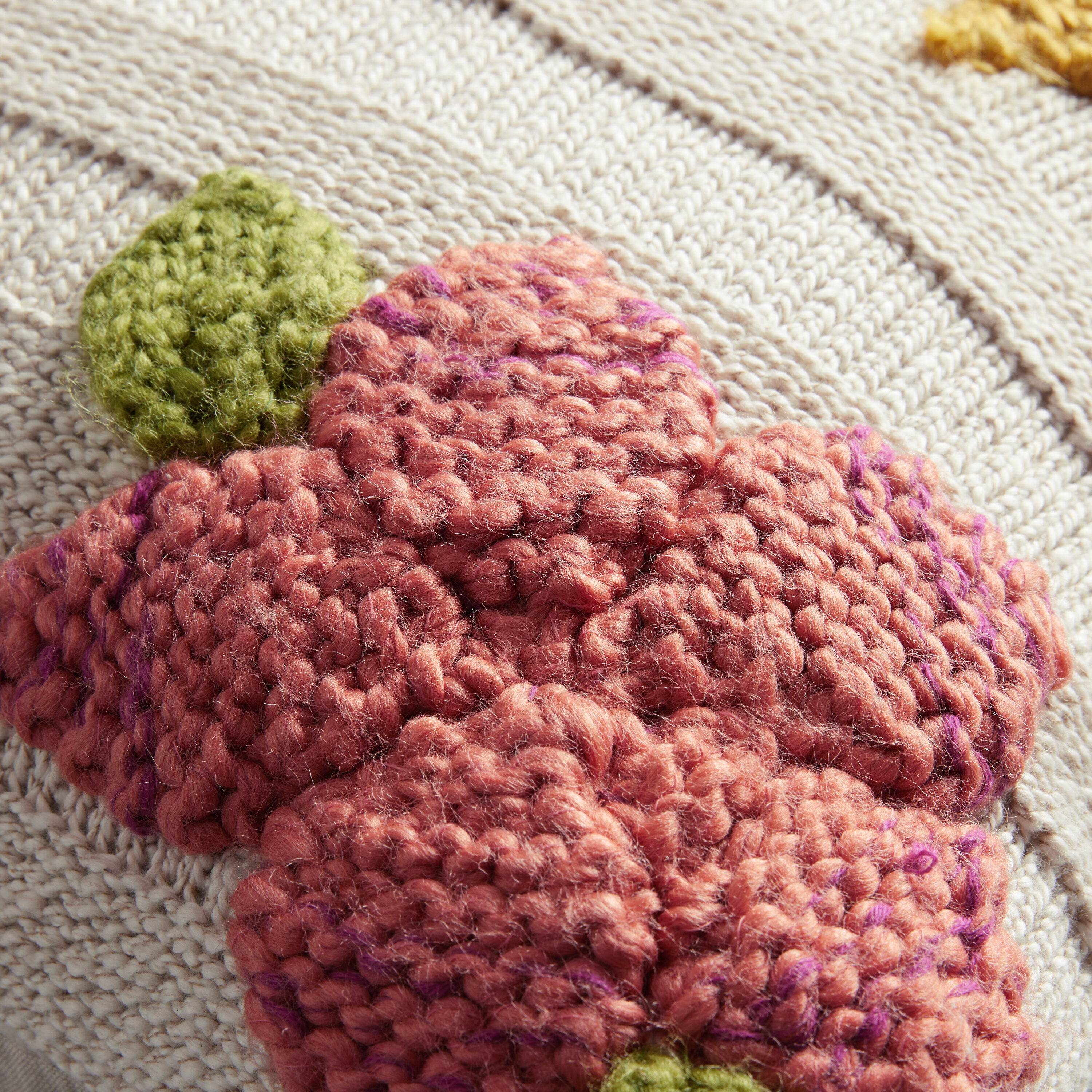 Multicolor Floral Applique Throw Pillow image number 3