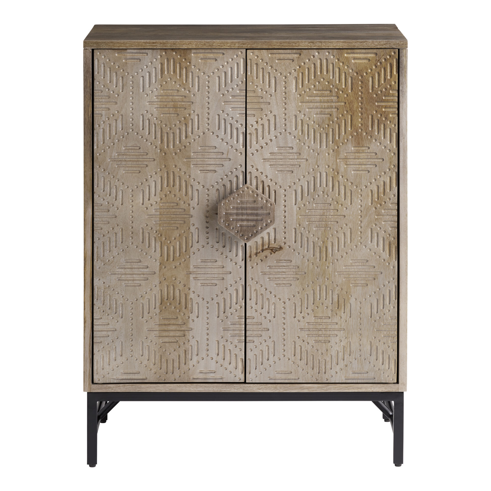 Gray wood storage deals cabinet