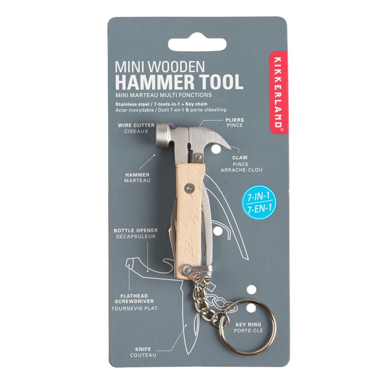 Kikkerland Mini Wooden Hammer Multi Tool