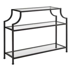 Milayan Bronze Metal and Glass Console Table