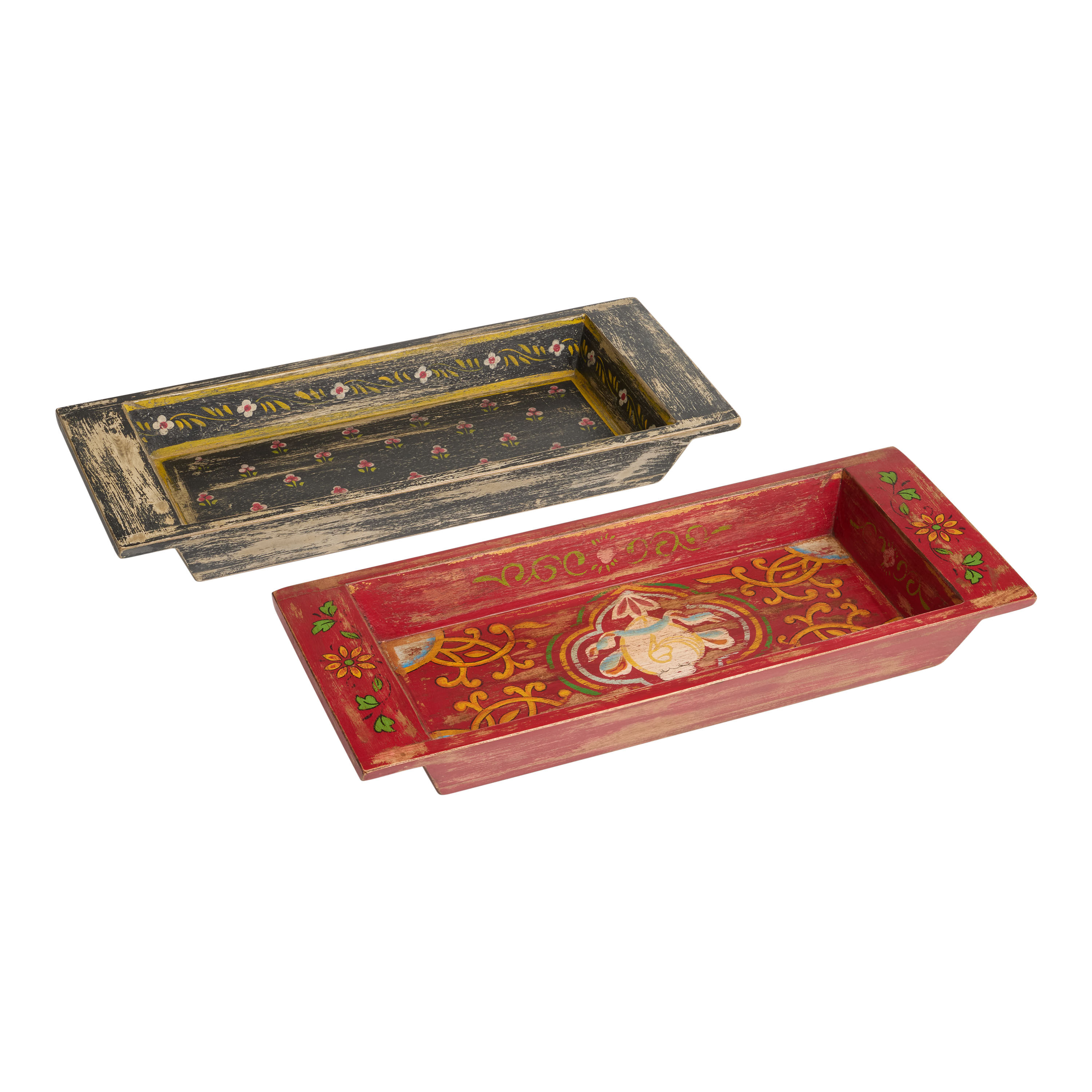 CRAFT Hand Painted Reclaimed Wood Tray image number 0