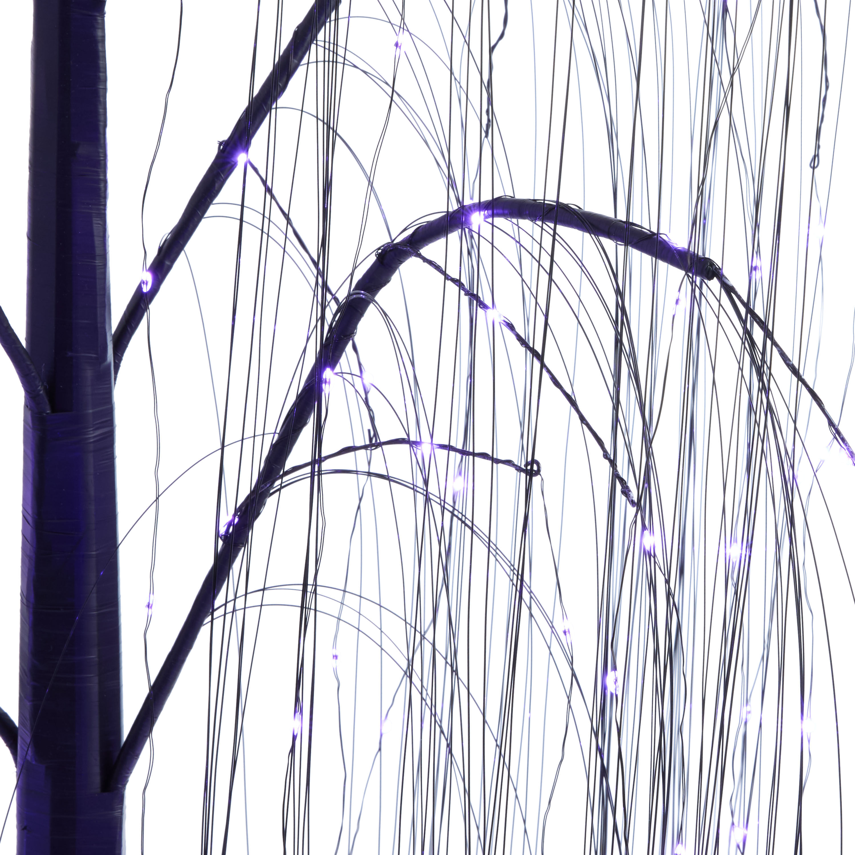 Black Weeping Willow Color Changing LED Halloween Tree Decor image number 3