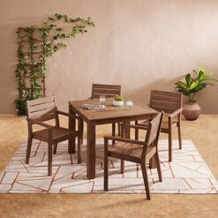 Corsica Square Table and Armchair 5 Piece Outdoor Dining Set
