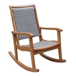 Galena Gray All Weather Wicker and Wood Rocking Chair