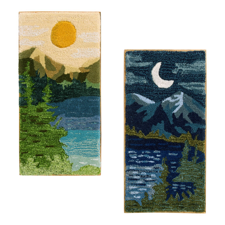 Day & Night Lake Textile Wall Art Set - 2 Pieces