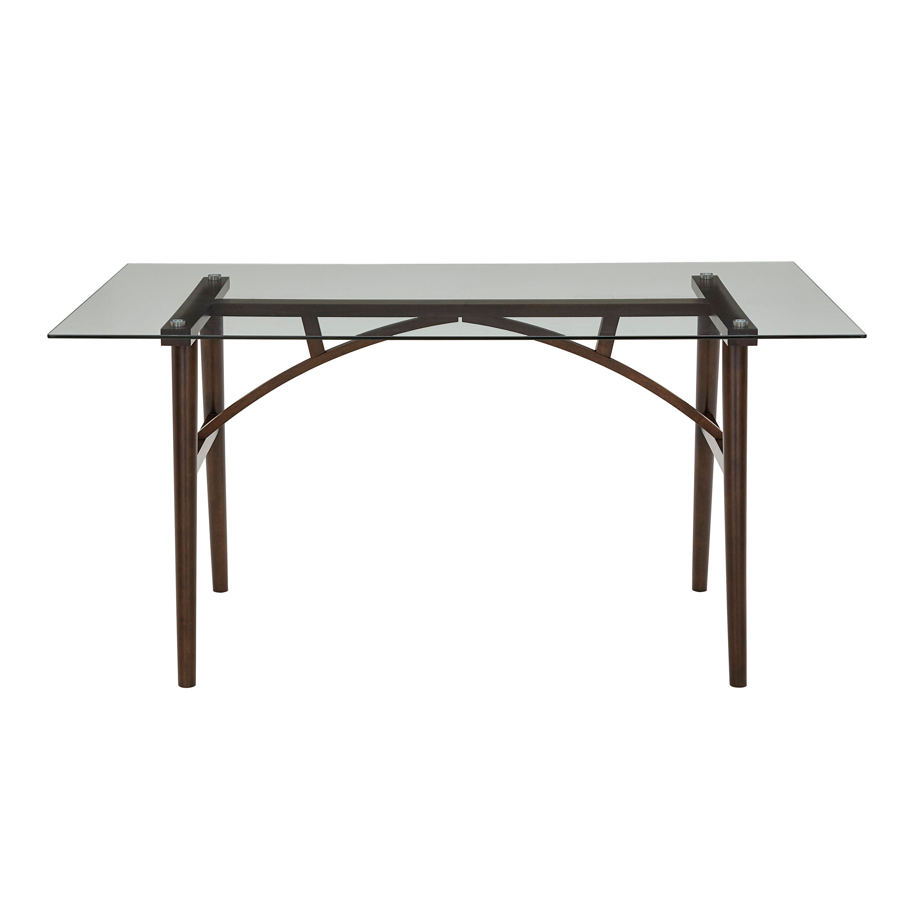 Dunlowe Glass and Espresso Wood Arch Dining Table image number 1