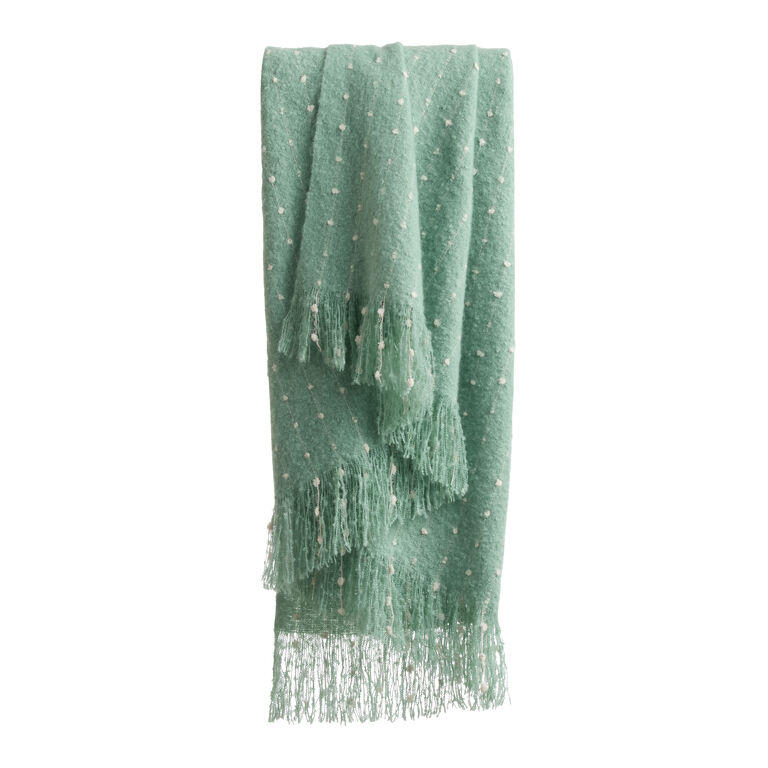 Dot Stripe Stitch Woven Throw Blanket image number 1