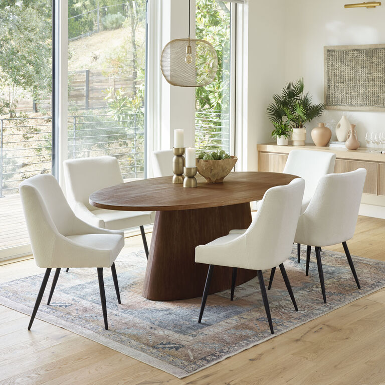 Lennon Oval Wood Pedestal Dining Table image number 2