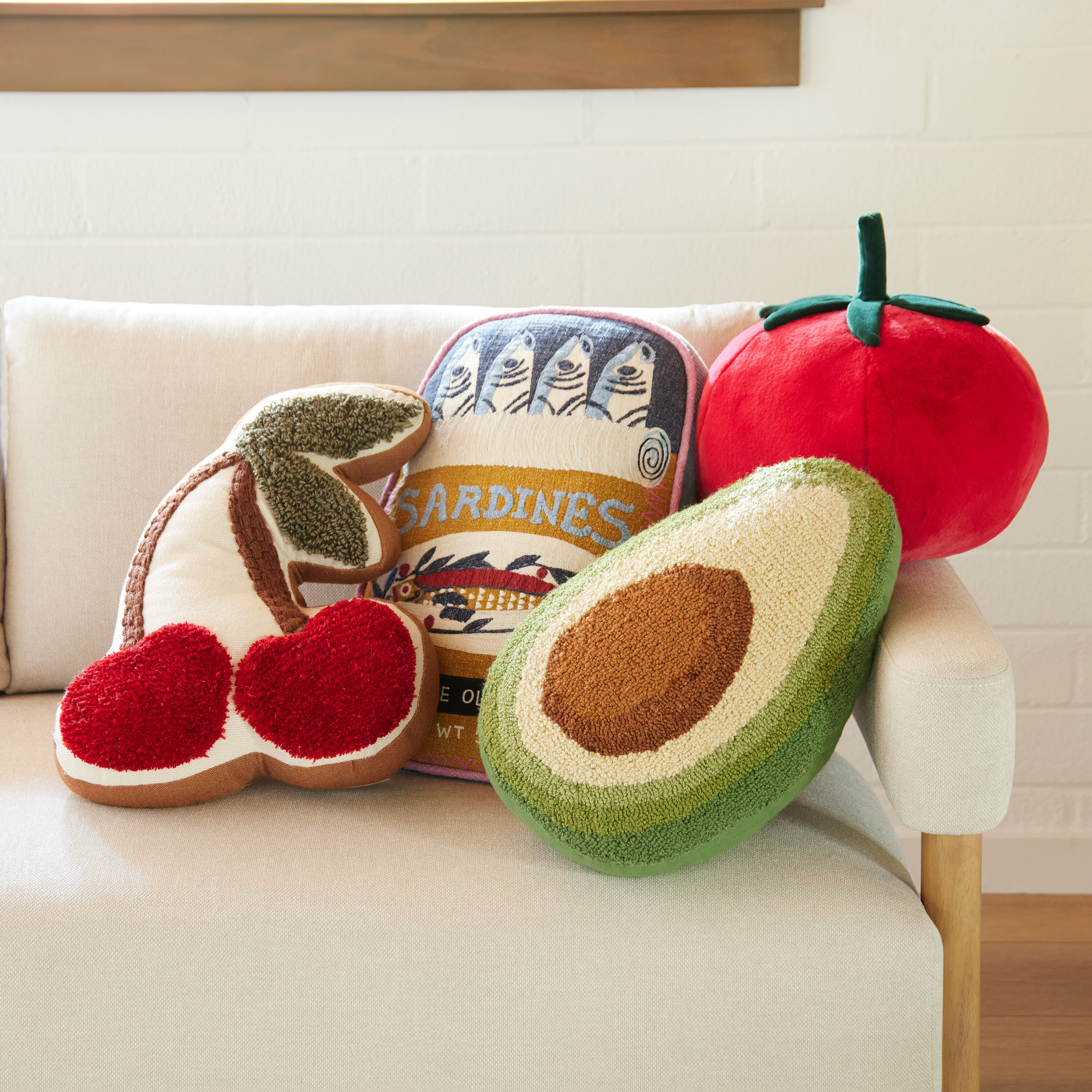 Green Avocado Shaped Tufted Indoor Outdoor Throw Pillow World Market