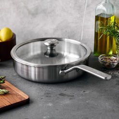 Merten & Storck Tri Ply Stainless Steel Saute Pan with Lid